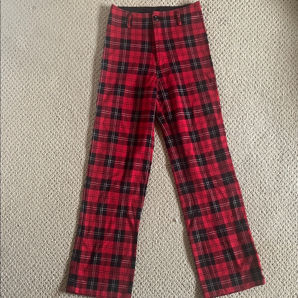 Brandy Melville Red and Black Plaid Pants